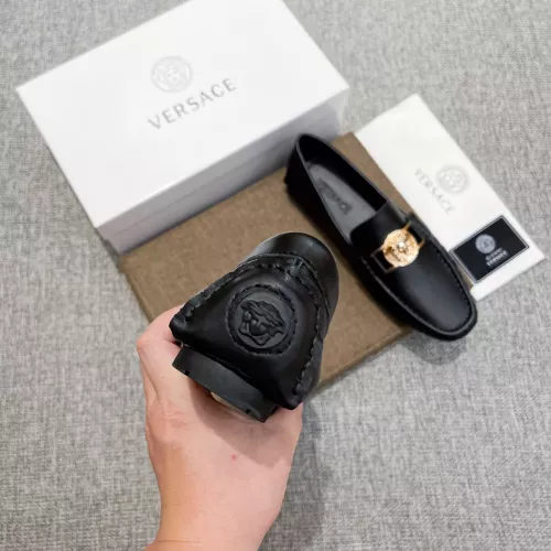 Cheap Versace Leather Shoes For Men #1373573 Replica Wholesale [$85.00 USD] [ITEM#1373573] on Replica Versace Leather Shoes