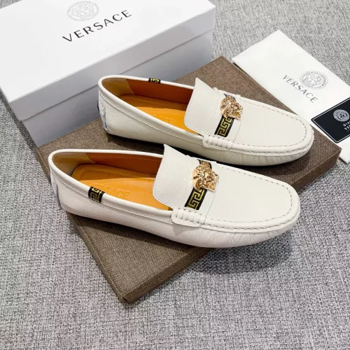 Cheap Versace Leather Shoes For Men #1373575 Replica Wholesale [$85.00 USD] [ITEM#1373575] on Replica Versace Leather Shoes