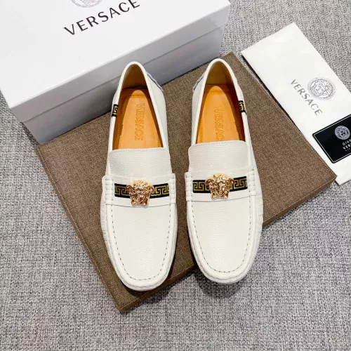 Cheap Versace Leather Shoes For Men #1373575 Replica Wholesale [$85.00 USD] [ITEM#1373575] on Replica Versace Leather Shoes