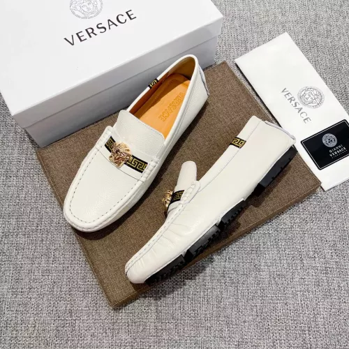 Cheap Versace Leather Shoes For Men #1373575 Replica Wholesale [$85.00 USD] [ITEM#1373575] on Replica Versace Leather Shoes
