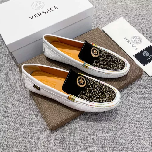 Cheap Versace Leather Shoes For Men #1373576 Replica Wholesale [$85.00 USD] [ITEM#1373576] on Replica Versace Leather Shoes