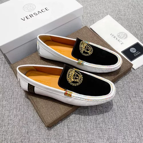Cheap Versace Leather Shoes For Men #1373577 Replica Wholesale [$85.00 USD] [ITEM#1373577] on Replica Versace Leather Shoes