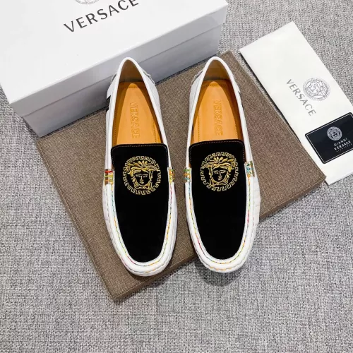 Cheap Versace Leather Shoes For Men #1373577 Replica Wholesale [$85.00 USD] [ITEM#1373577] on Replica Versace Leather Shoes