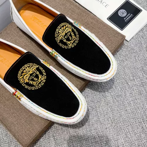 Cheap Versace Leather Shoes For Men #1373577 Replica Wholesale [$85.00 USD] [ITEM#1373577] on Replica Versace Leather Shoes