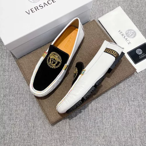 Cheap Versace Leather Shoes For Men #1373577 Replica Wholesale [$85.00 USD] [ITEM#1373577] on Replica Versace Leather Shoes