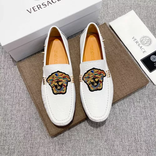 Cheap Versace Leather Shoes For Men #1373578 Replica Wholesale [$85.00 USD] [ITEM#1373578] on Replica Versace Leather Shoes