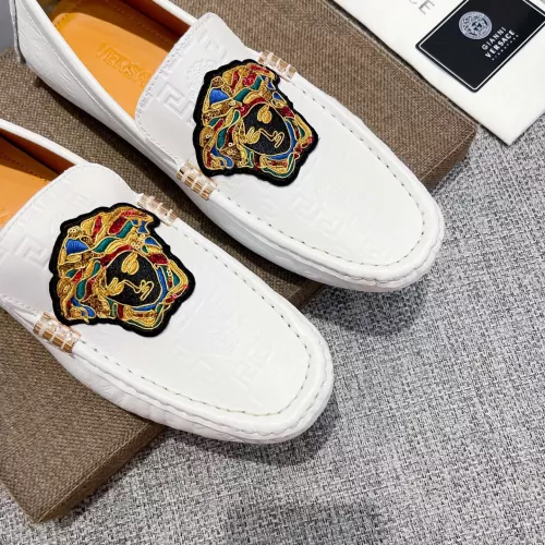 Cheap Versace Leather Shoes For Men #1373578 Replica Wholesale [$85.00 USD] [ITEM#1373578] on Replica Versace Leather Shoes
