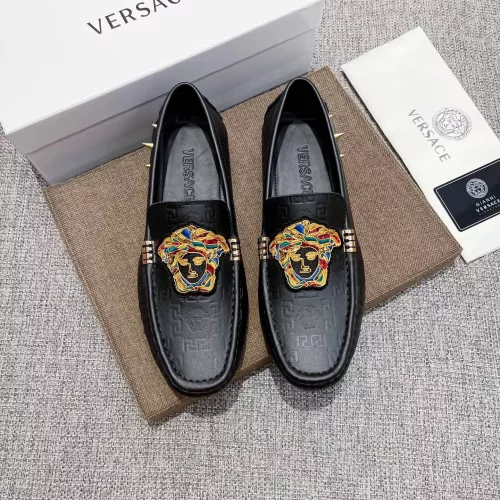 Cheap Versace Leather Shoes For Men #1373579 Replica Wholesale [$85.00 USD] [ITEM#1373579] on Replica Versace Leather Shoes