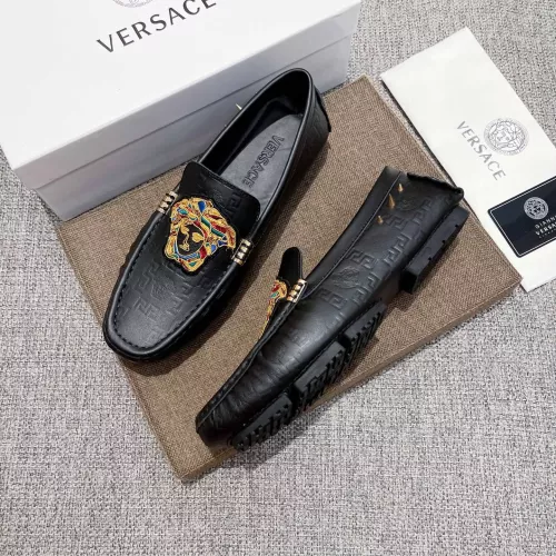 Cheap Versace Leather Shoes For Men #1373579 Replica Wholesale [$85.00 USD] [ITEM#1373579] on Replica Versace Leather Shoes