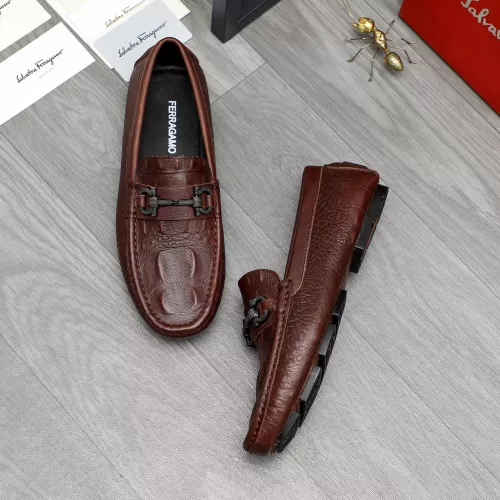 Cheap Salvatore Ferragamo Leather Shoes For Men #1373660 Replica Wholesale [$82.00 USD] [ITEM#1373660] on Replica Salvatore Ferragamo Leather Shoes