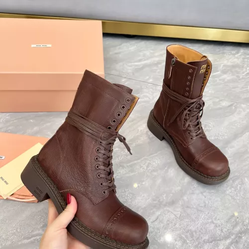 Cheap MIU MIU Boots For Women #1374114 Replica Wholesale [$122.00 USD] [ITEM#1374114] on Replica MIU MIU Boots