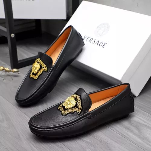 Cheap Versace Leather Shoes For Men #1374470 Replica Wholesale [$80.00 USD] [ITEM#1374470] on Replica Versace Leather Shoes