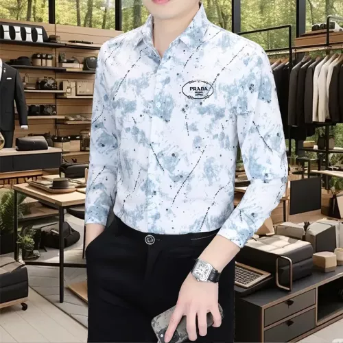 Cheap Prada Shirts Long Sleeved For Men #1374898 Replica Wholesale [$56.00 USD] [ITEM#1374898] on Replica Prada Shirts