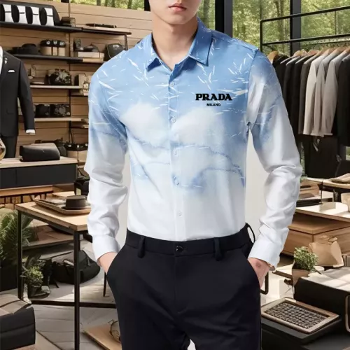 Cheap Prada Shirts Long Sleeved For Men #1374900 Replica Wholesale [$56.00 USD] [ITEM#1374900] on Replica Prada Shirts