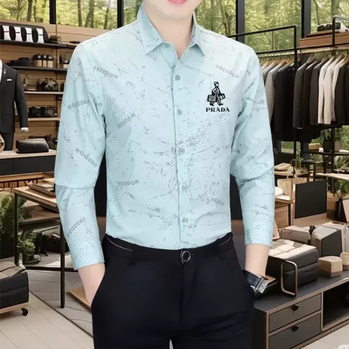 Cheap Prada Shirts Long Sleeved For Men #1374903 Replica Wholesale [$56.00 USD] [ITEM#1374903] on Replica Prada Shirts