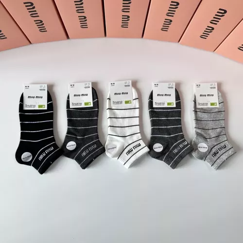 Cheap MIU MIU Socks #1377786 Replica Wholesale [$27.00 USD] [ITEM#1377786] on Replica MIU MIU Socks