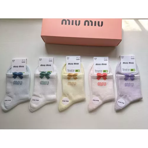 Cheap MIU MIU Socks For Women #1378401 Replica Wholesale [$25.00 USD] [ITEM#1378401] on Replica MIU MIU Socks