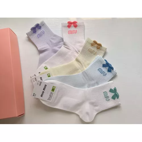 Cheap MIU MIU Socks For Women #1378401 Replica Wholesale [$25.00 USD] [ITEM#1378401] on Replica MIU MIU Socks
