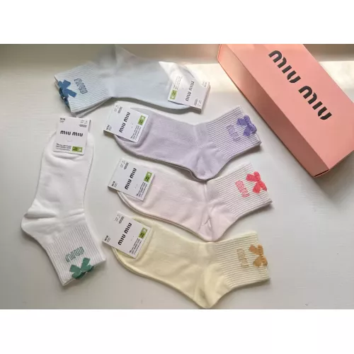 Cheap MIU MIU Socks For Women #1378401 Replica Wholesale [$25.00 USD] [ITEM#1378401] on Replica MIU MIU Socks