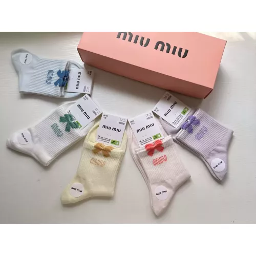 Cheap MIU MIU Socks For Women #1378401 Replica Wholesale [$25.00 USD] [ITEM#1378401] on Replica MIU MIU Socks