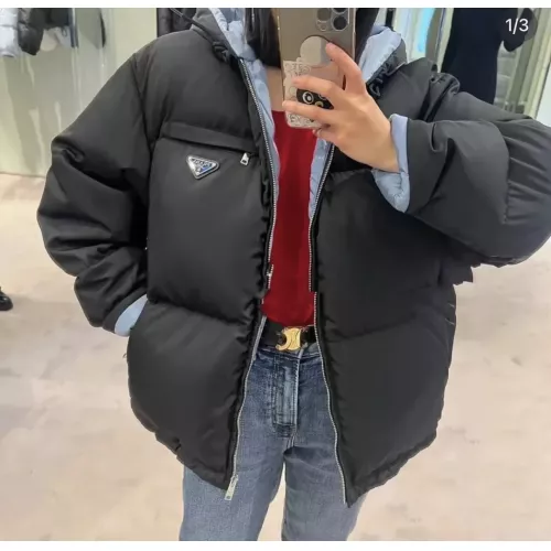 Cheap Prada Down Feather Coat Long Sleeved For Women #1380289 Replica Wholesale [$170.00 USD] [ITEM#1380289] on Replica Prada Down Feather Coat