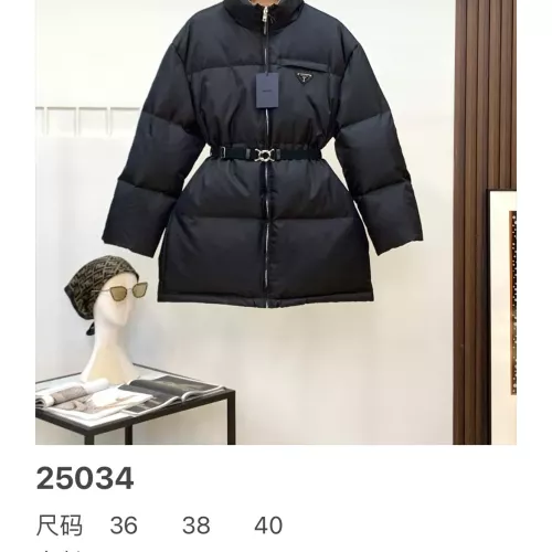 Cheap Prada Down Feather Coat Long Sleeved For Women #1380300 Replica Wholesale [$235.00 USD] [ITEM#1380300] on Replica Prada Down Feather Coat