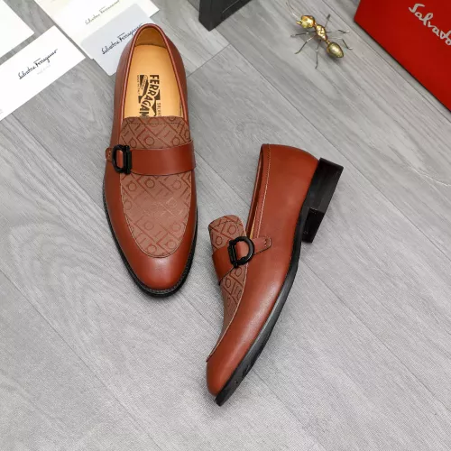 Cheap Salvatore Ferragamo Leather Shoes For Men #1380558 Replica Wholesale [$88.00 USD] [ITEM#1380558] on Replica Salvatore Ferragamo Leather Shoes