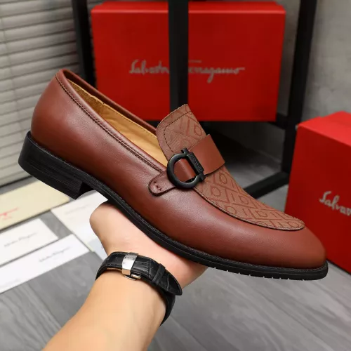 Cheap Salvatore Ferragamo Leather Shoes For Men #1380558 Replica Wholesale [$88.00 USD] [ITEM#1380558] on Replica Salvatore Ferragamo Leather Shoes