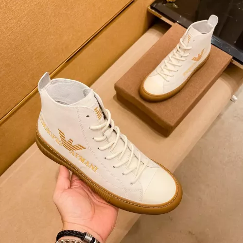 Cheap Armani High Tops Shoes For Men #1380895 Replica Wholesale [$85.00 USD] [ITEM#1380895] on Replica Armani High Tops Shoes