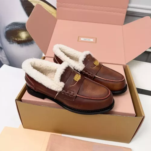 Cheap MIU MIU Leather Shoes For Women #1381072 Replica Wholesale [$105.00 USD] [ITEM#1381072] on Replica MIU MIU Leather Shoes