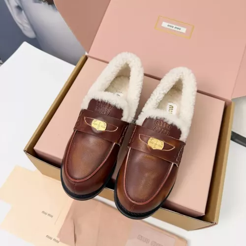 Cheap MIU MIU Leather Shoes For Women #1381072 Replica Wholesale [$105.00 USD] [ITEM#1381072] on Replica MIU MIU Leather Shoes