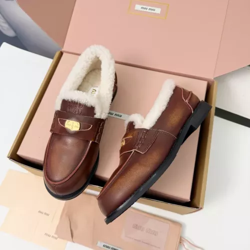 Cheap MIU MIU Leather Shoes For Women #1381072 Replica Wholesale [$105.00 USD] [ITEM#1381072] on Replica MIU MIU Leather Shoes