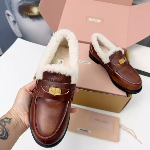 Cheap MIU MIU Leather Shoes For Women #1381072 Replica Wholesale [$105.00 USD] [ITEM#1381072] on Replica MIU MIU Leather Shoes