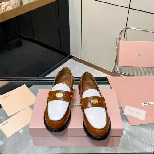 Cheap MIU MIU Leather Shoes For Women #1381075 Replica Wholesale [$102.00 USD] [ITEM#1381075] on Replica MIU MIU Leather Shoes