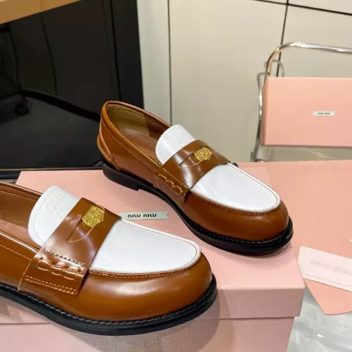 Cheap MIU MIU Leather Shoes For Women #1381075 Replica Wholesale [$102.00 USD] [ITEM#1381075] on Replica MIU MIU Leather Shoes