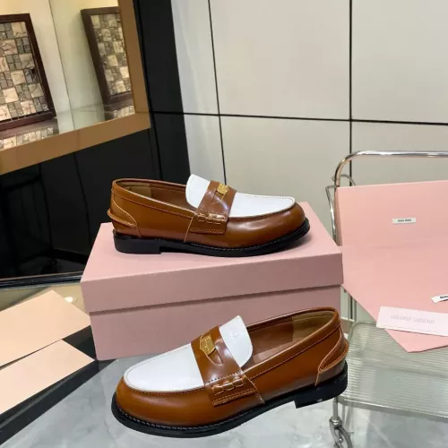 Cheap MIU MIU Leather Shoes For Women #1381075 Replica Wholesale [$102.00 USD] [ITEM#1381075] on Replica MIU MIU Leather Shoes