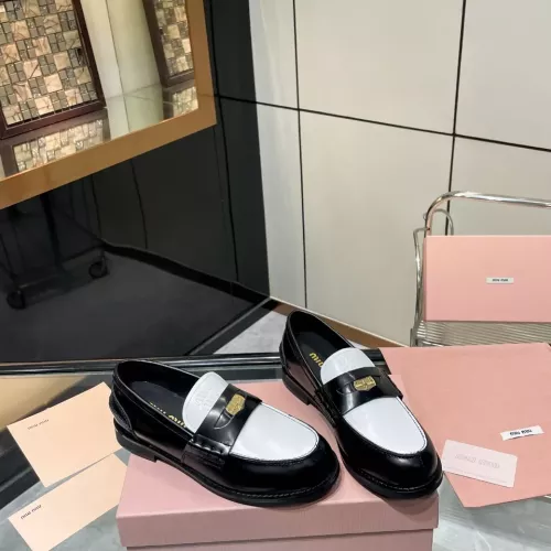 Cheap MIU MIU Leather Shoes For Women #1381076 Replica Wholesale [$102.00 USD] [ITEM#1381076] on Replica MIU MIU Leather Shoes