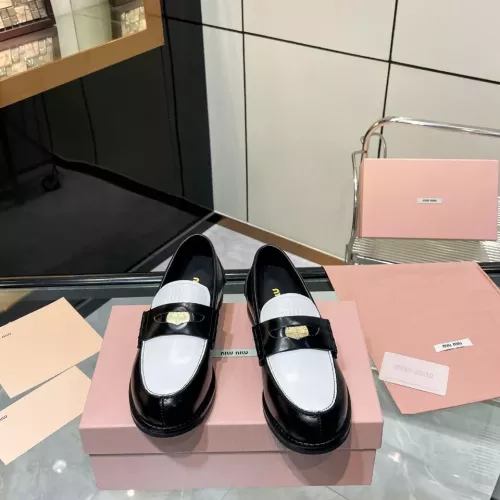 Cheap MIU MIU Leather Shoes For Women #1381076 Replica Wholesale [$102.00 USD] [ITEM#1381076] on Replica MIU MIU Leather Shoes