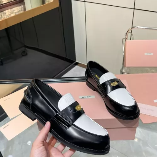Cheap MIU MIU Leather Shoes For Women #1381076 Replica Wholesale [$102.00 USD] [ITEM#1381076] on Replica MIU MIU Leather Shoes