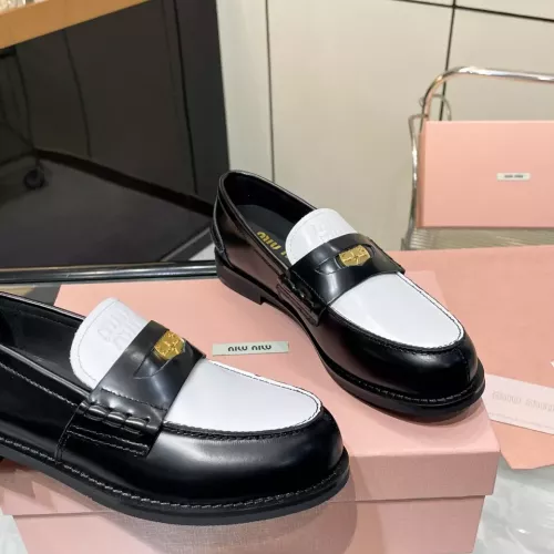 Cheap MIU MIU Leather Shoes For Women #1381076 Replica Wholesale [$102.00 USD] [ITEM#1381076] on Replica MIU MIU Leather Shoes
