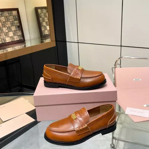 Cheap MIU MIU Leather Shoes For Women #1381077 Replica Wholesale [$102.00 USD] [ITEM#1381077] on Replica MIU MIU Leather Shoes