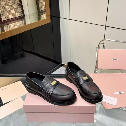 Cheap MIU MIU Leather Shoes For Women #1381078 Replica Wholesale [$102.00 USD] [ITEM#1381078] on Replica MIU MIU Leather Shoes