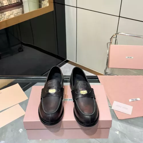 Cheap MIU MIU Leather Shoes For Women #1381078 Replica Wholesale [$102.00 USD] [ITEM#1381078] on Replica MIU MIU Leather Shoes