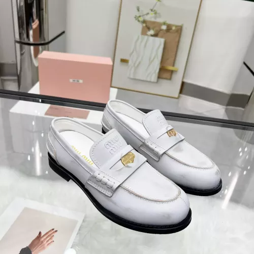 Cheap MIU MIU Leather Shoes For Women #1381079 Replica Wholesale [$102.00 USD] [ITEM#1381079] on Replica MIU MIU Leather Shoes