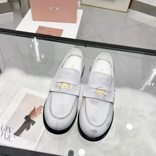 Cheap MIU MIU Leather Shoes For Women #1381079 Replica Wholesale [$102.00 USD] [ITEM#1381079] on Replica MIU MIU Leather Shoes