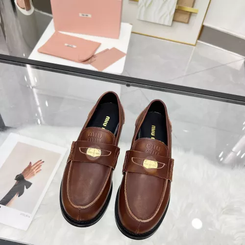 Cheap MIU MIU Leather Shoes For Women #1381081 Replica Wholesale [$102.00 USD] [ITEM#1381081] on Replica MIU MIU Leather Shoes