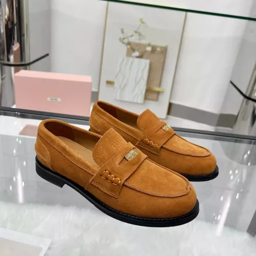 Cheap MIU MIU Leather Shoes For Women #1381082 Replica Wholesale [$102.00 USD] [ITEM#1381082] on Replica MIU MIU Leather Shoes