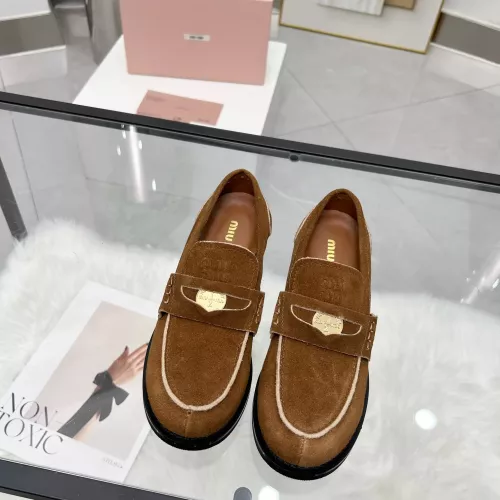 Cheap MIU MIU Leather Shoes For Women #1381083 Replica Wholesale [$102.00 USD] [ITEM#1381083] on Replica MIU MIU Leather Shoes