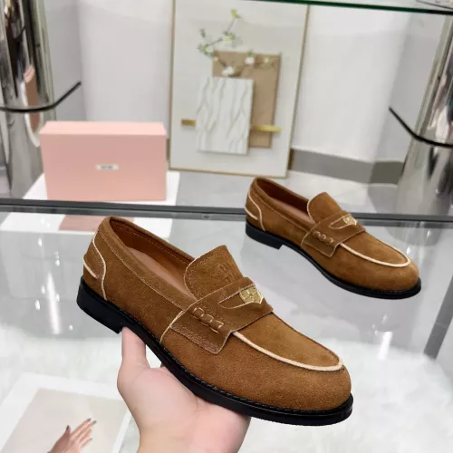 Cheap MIU MIU Leather Shoes For Women #1381083 Replica Wholesale [$102.00 USD] [ITEM#1381083] on Replica MIU MIU Leather Shoes
