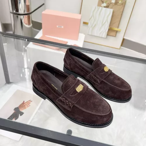 Cheap MIU MIU Leather Shoes For Women #1381084 Replica Wholesale [$102.00 USD] [ITEM#1381084] on Replica MIU MIU Leather Shoes